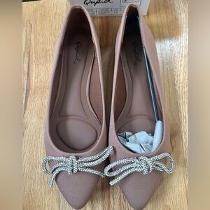 Qupid Sparkle Bow Flats